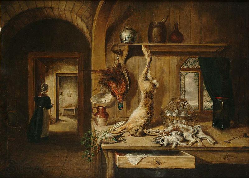 Benjamin Blake Still life of game in a larder Norge oil painting art